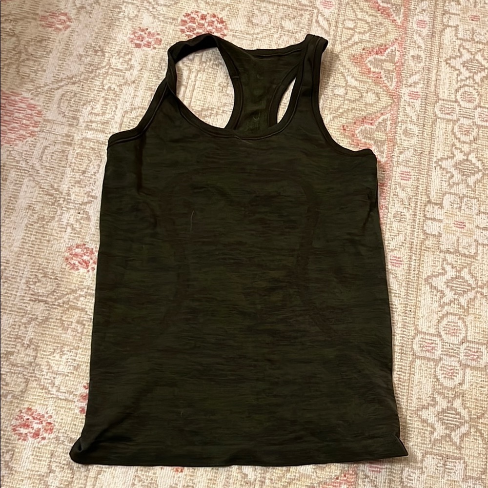 Dark green Lululemon swiftly tank